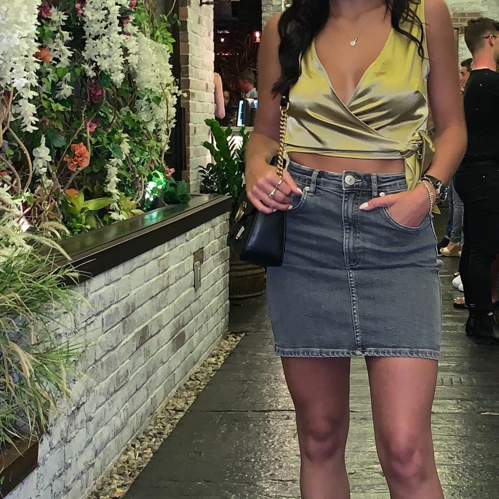 Zara // Grey Denim Skirt